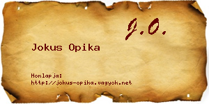 Jokus Opika névjegykártya